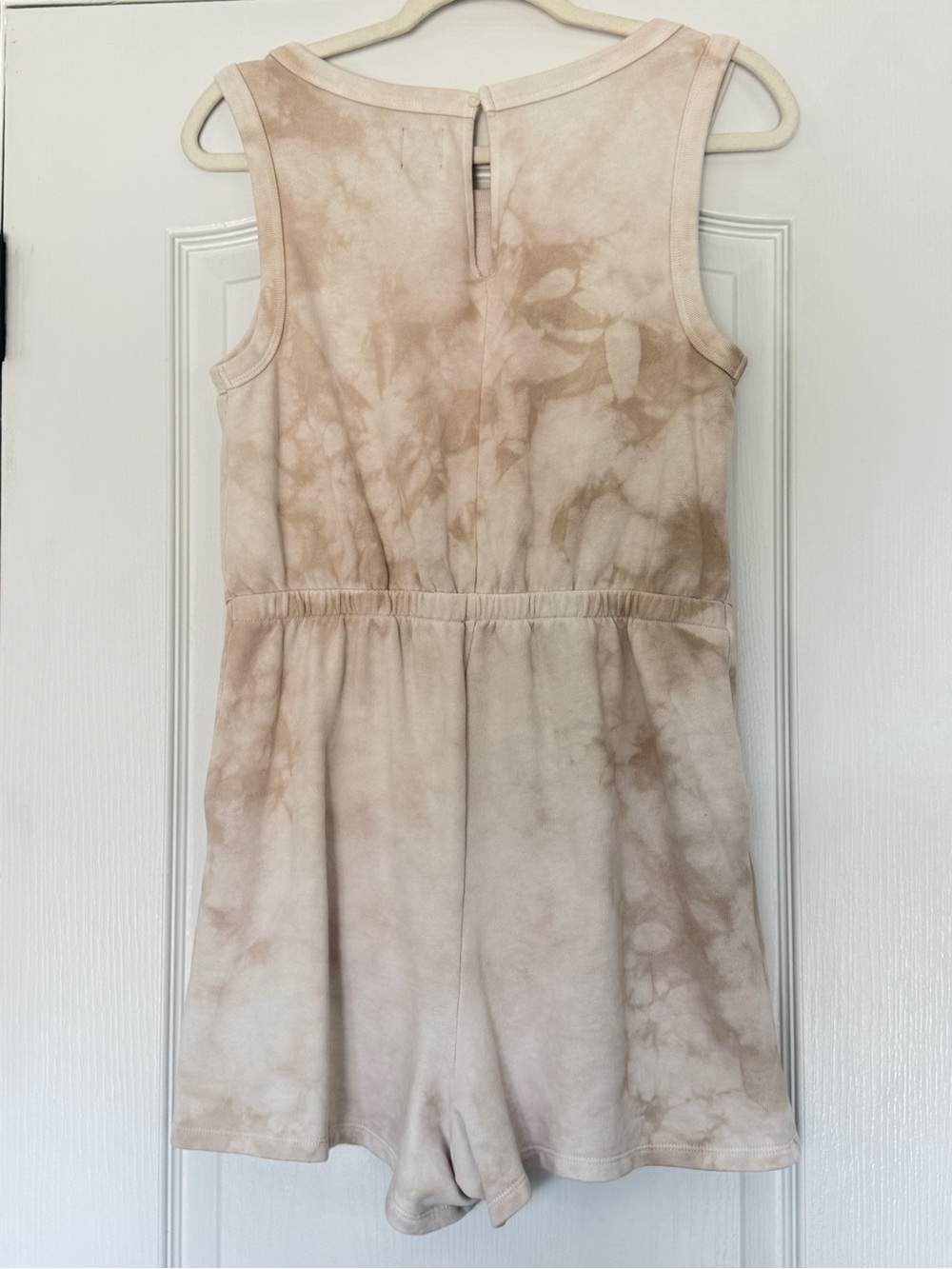 Gap Vintage Soft Cotton Tie Dye Romper Neutral Ivory Pockets XS - Picture 3 of 12